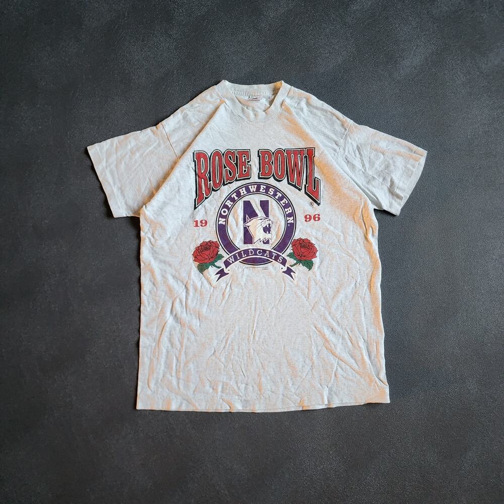 Vintage 1996 Northwestern Wildcats Rose Bowl Grey Shirt XL